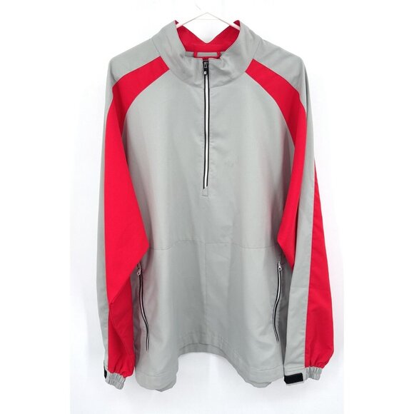 Footjoy 1/4 Zip Golf Pullover Mens Size XL Gray Red Long Sleeve - Picture 1 of 7